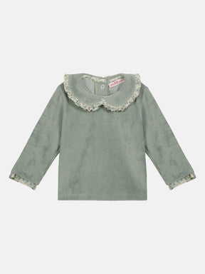 Tutina Spezzata Neonata Ciniglia Menta