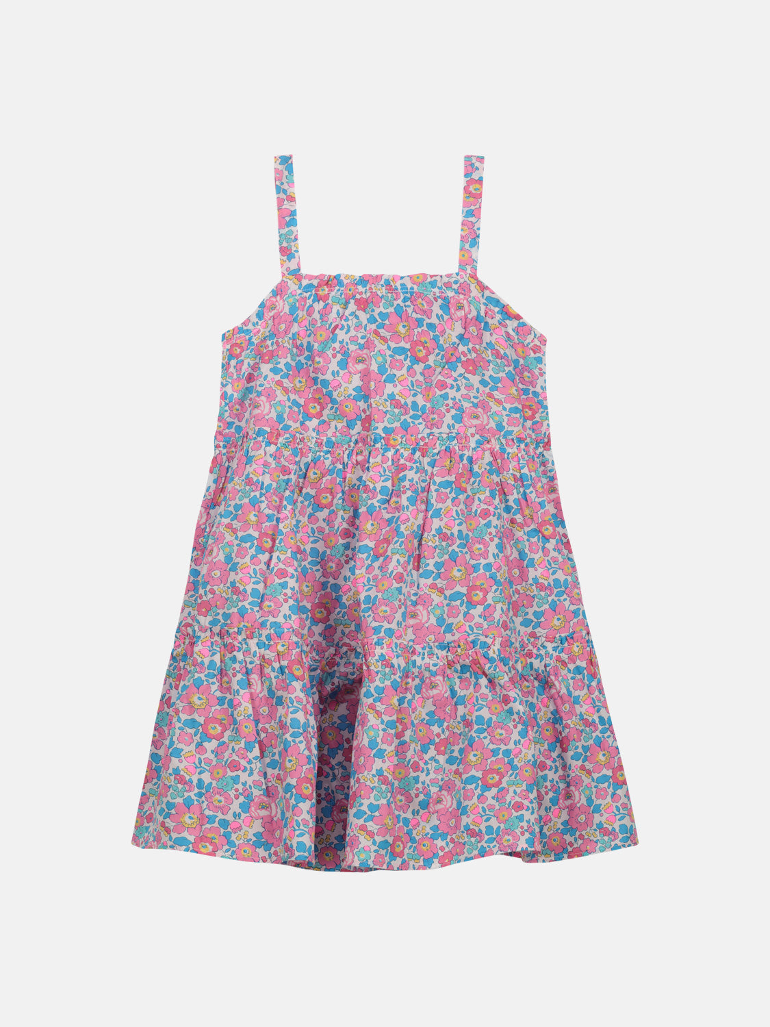 Prendisole Balze Rouches Liberty Betsy Fluo Rosa Azzurro