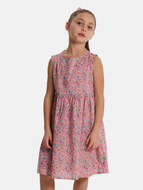 Abito Bambina Scamiciata Liberty Emma Fuxia Petrolio