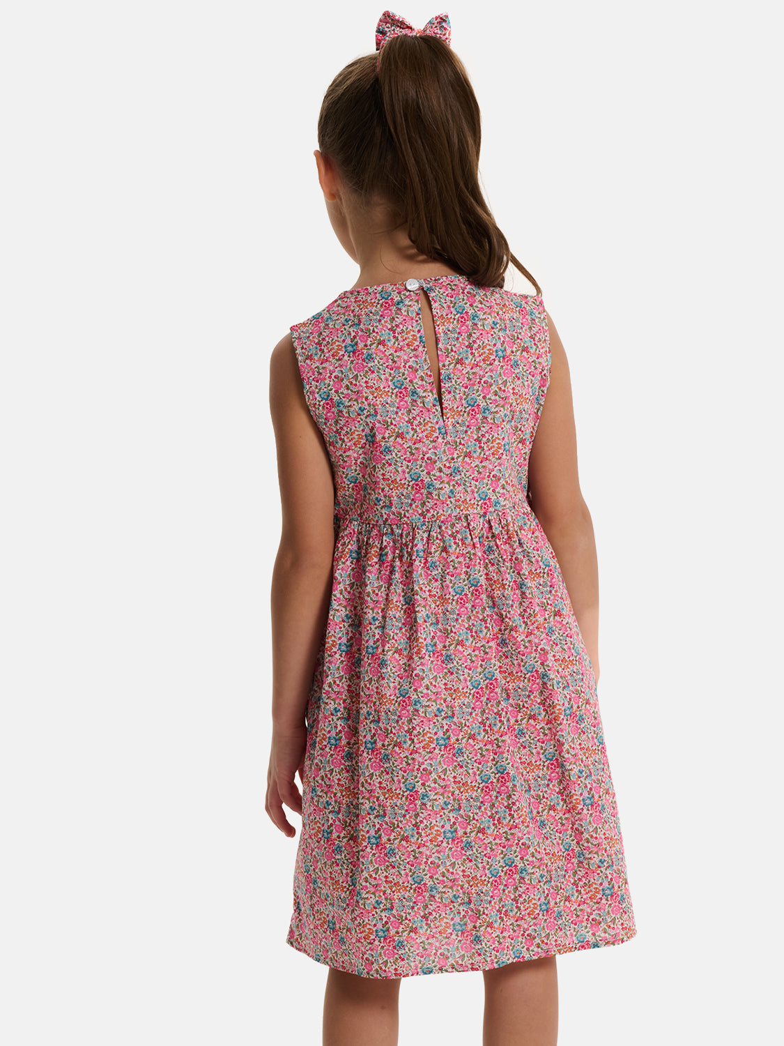 Abito Bambina Scamiciata Liberty Emma Fuxia Petrolio