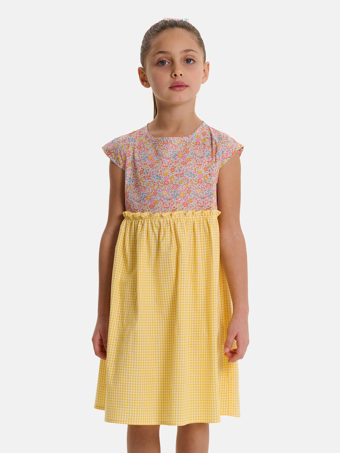 Abito Patchwork Manica Aletta Liberty Emma Giallo
