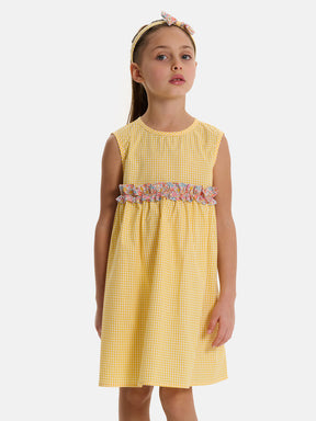 Abito Patchwork Rouche Centrale Liberty Emma Giallo
