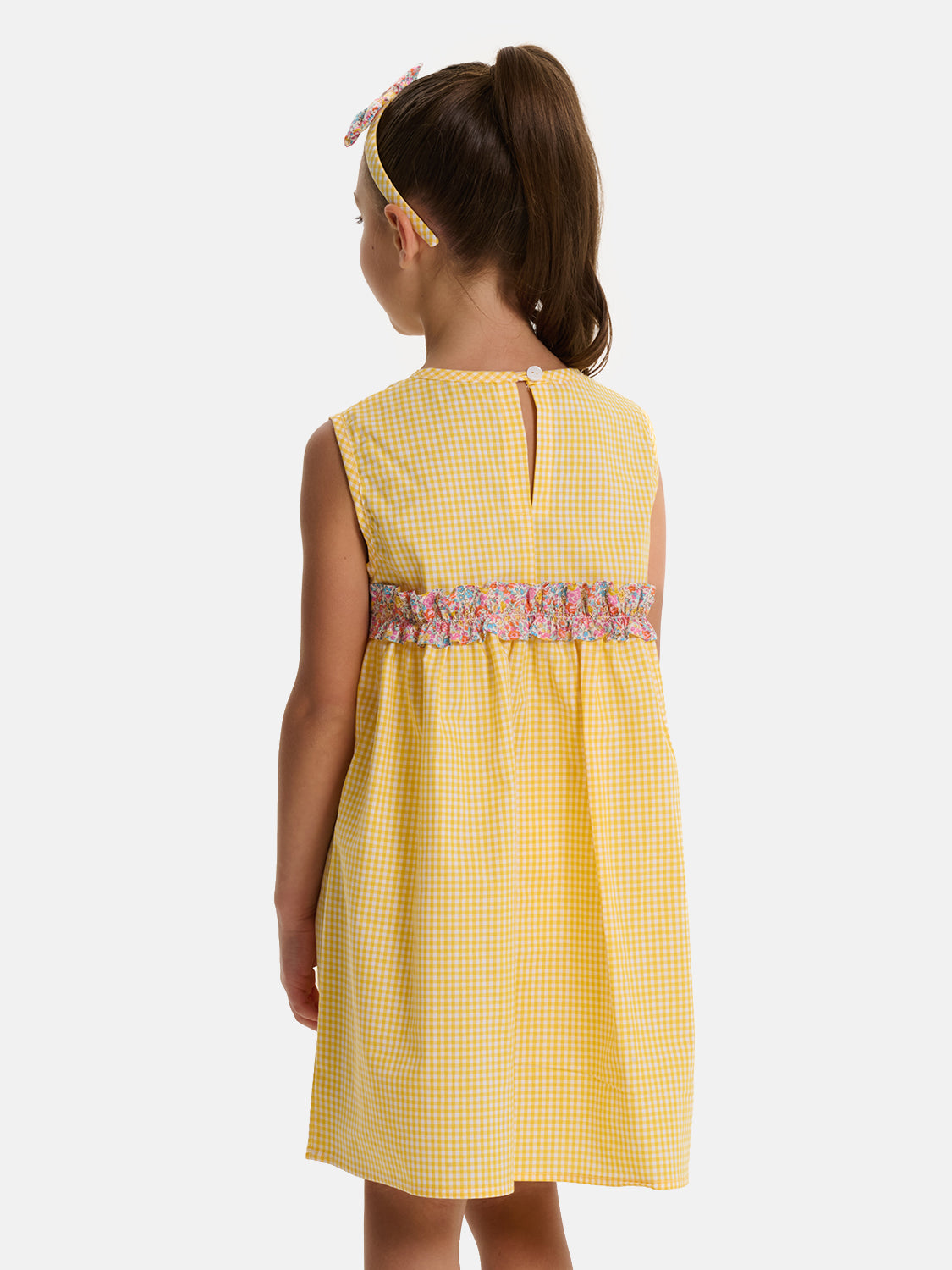 Abito Patchwork Rouche Centrale Liberty Emma Giallo