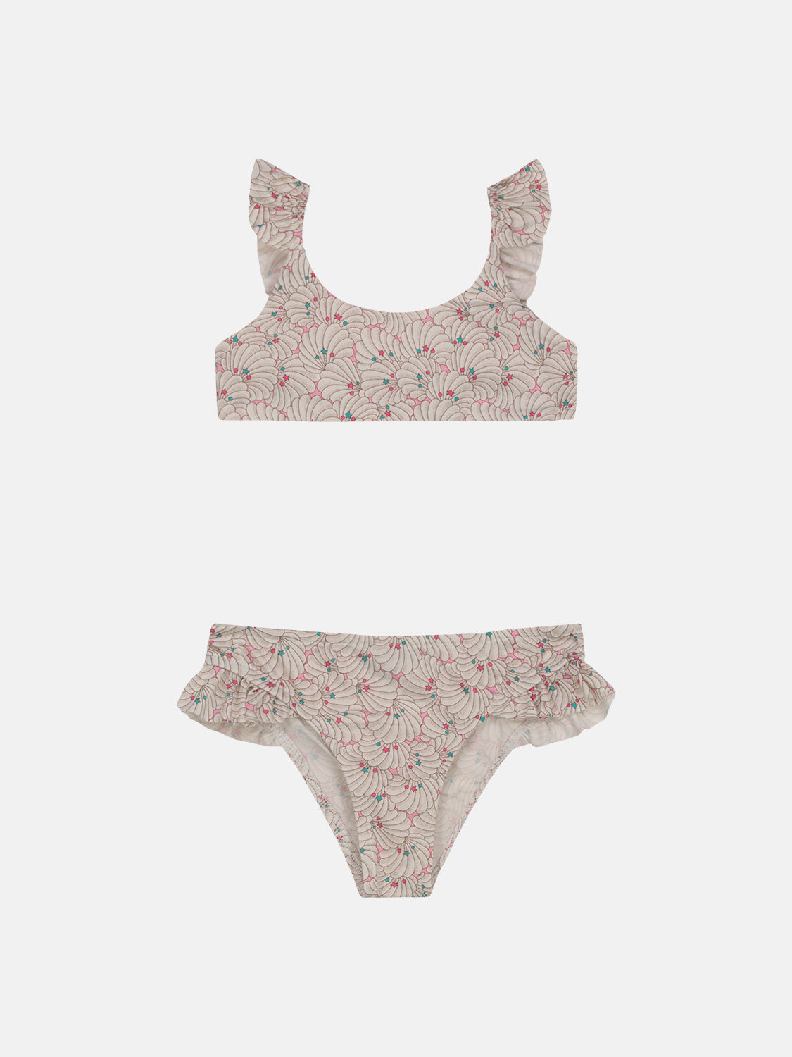 Bikini Bambina Slip Girogamba Liberty Conchiglie