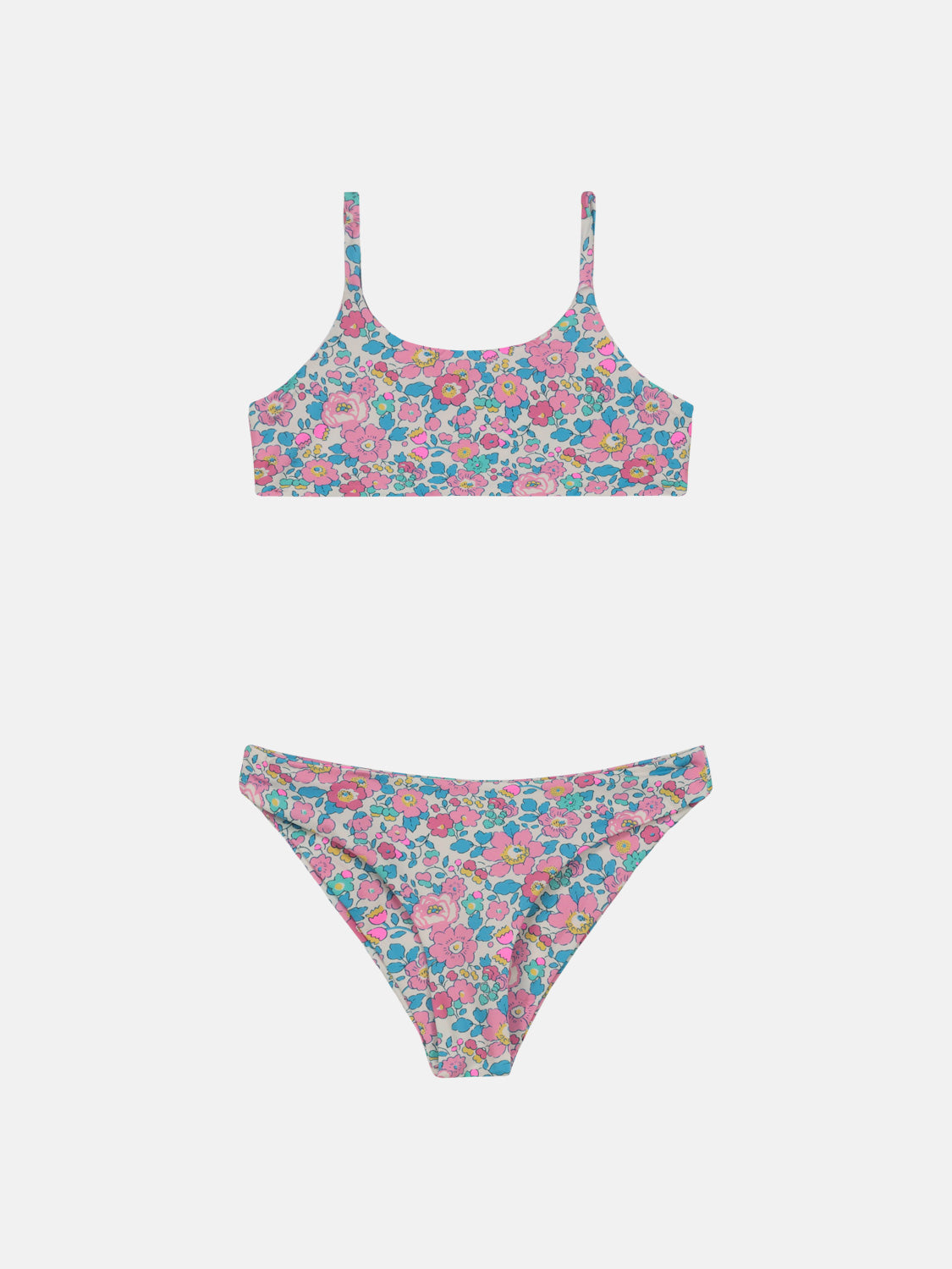 Bikini Bambina Liberty Betsy Fluo Rosa Azzurro