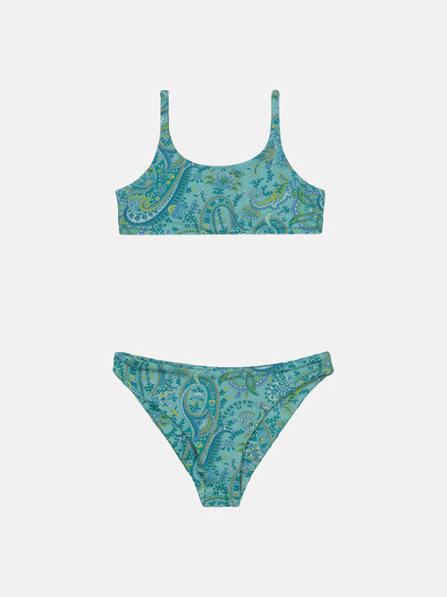 Bikini Bambina Liberty Cashmere Verde Acqua