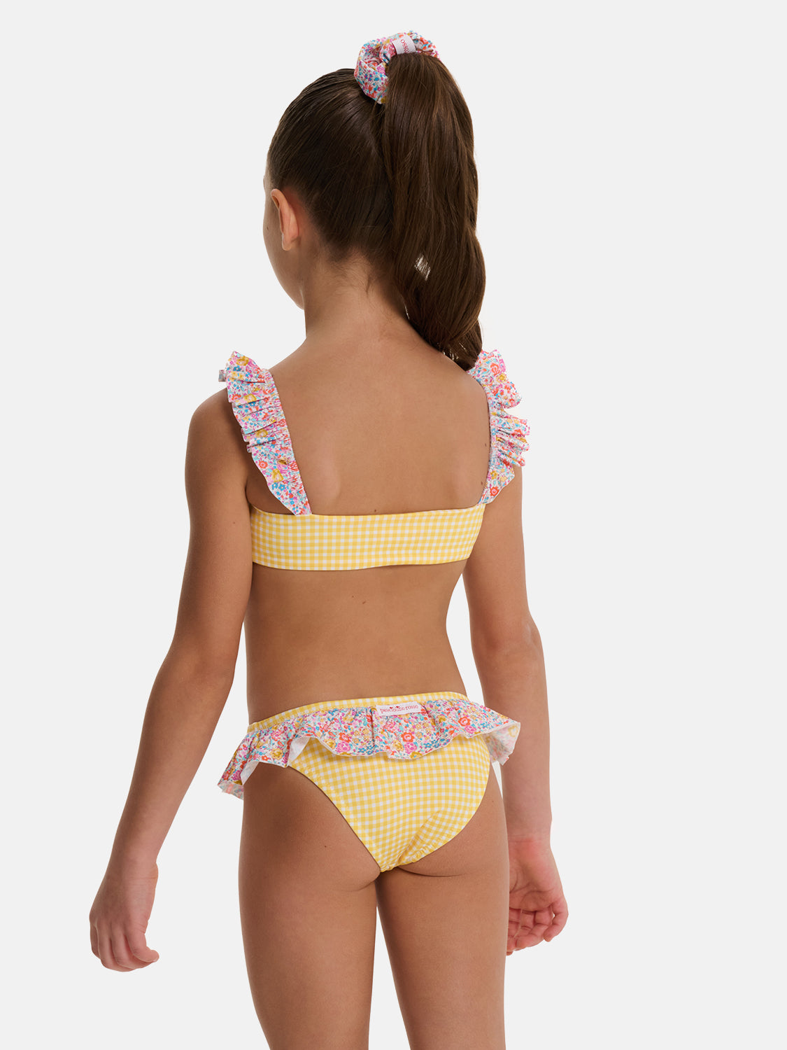 Bikini Bambina Patchwork Top Rouches Slip Balza Liberty Emma Giallo