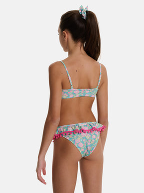 Bikini Bambina Slip Balza PonPon Liberty Betsy Verde Rosa