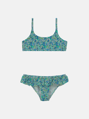 Bikini Bambina Slip Balza Liberty Emma Verde Acqua