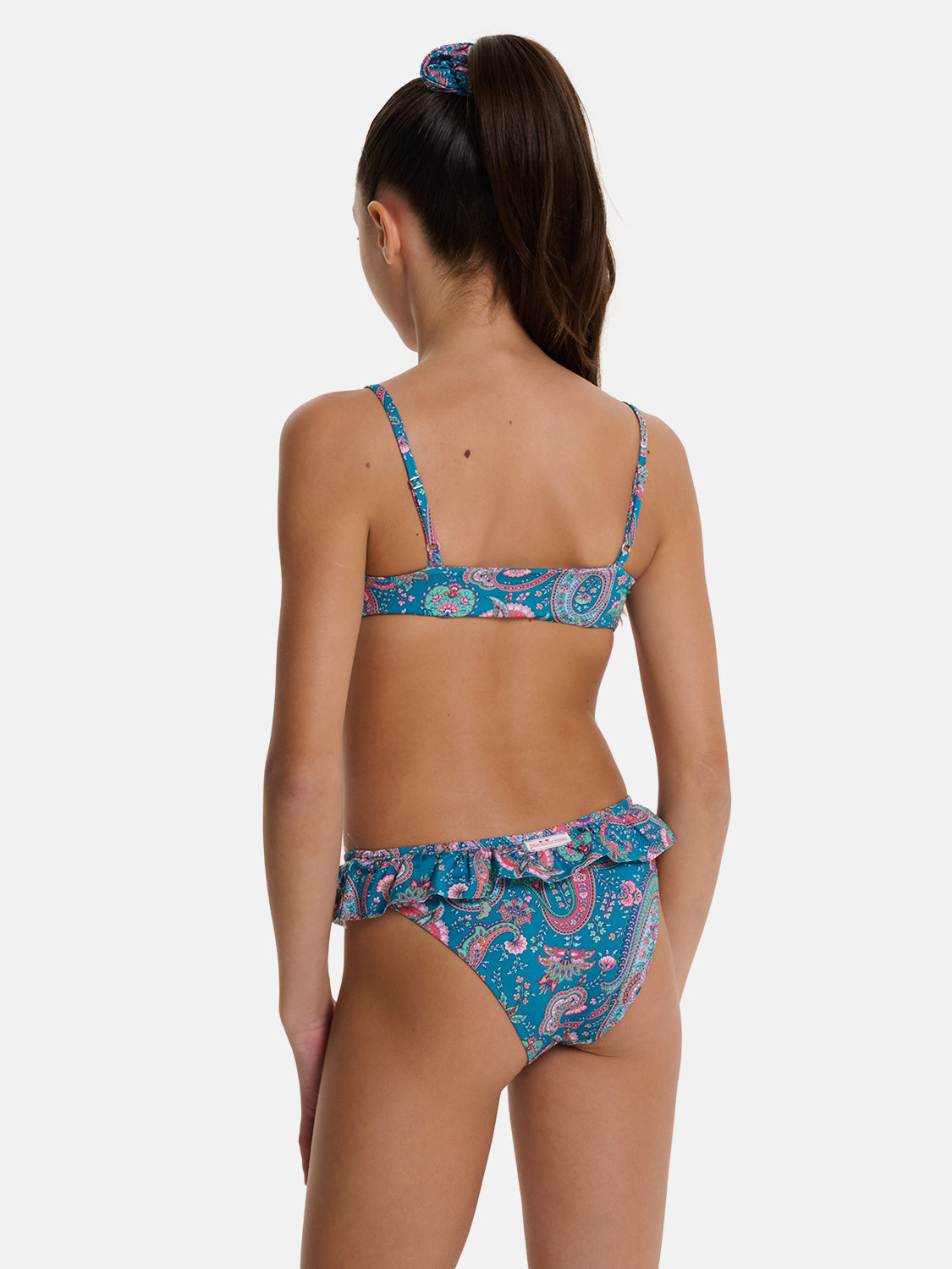 Bikini Bambina Slip Balza Liberty Cashmere Petrolio