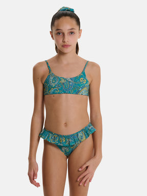 Bikini Bambina Slip Balza Liberty Cashmere Verde