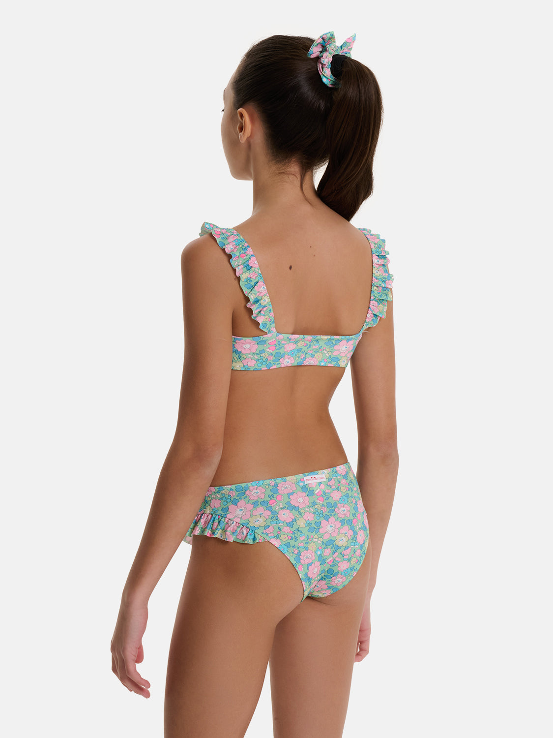 Bikini Bambina Slip Girogamba Liberty Betsy Verde Rosa