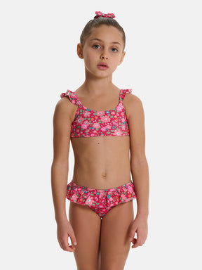 Bikini Bambina Top Rouches Slip Balza Liberty Betsy Lampone