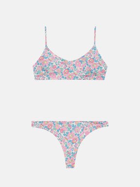 Bikini Donna Slip Brasiliana Fascia  Lycra Liberty Betsy Fluo Rosa Azzurro