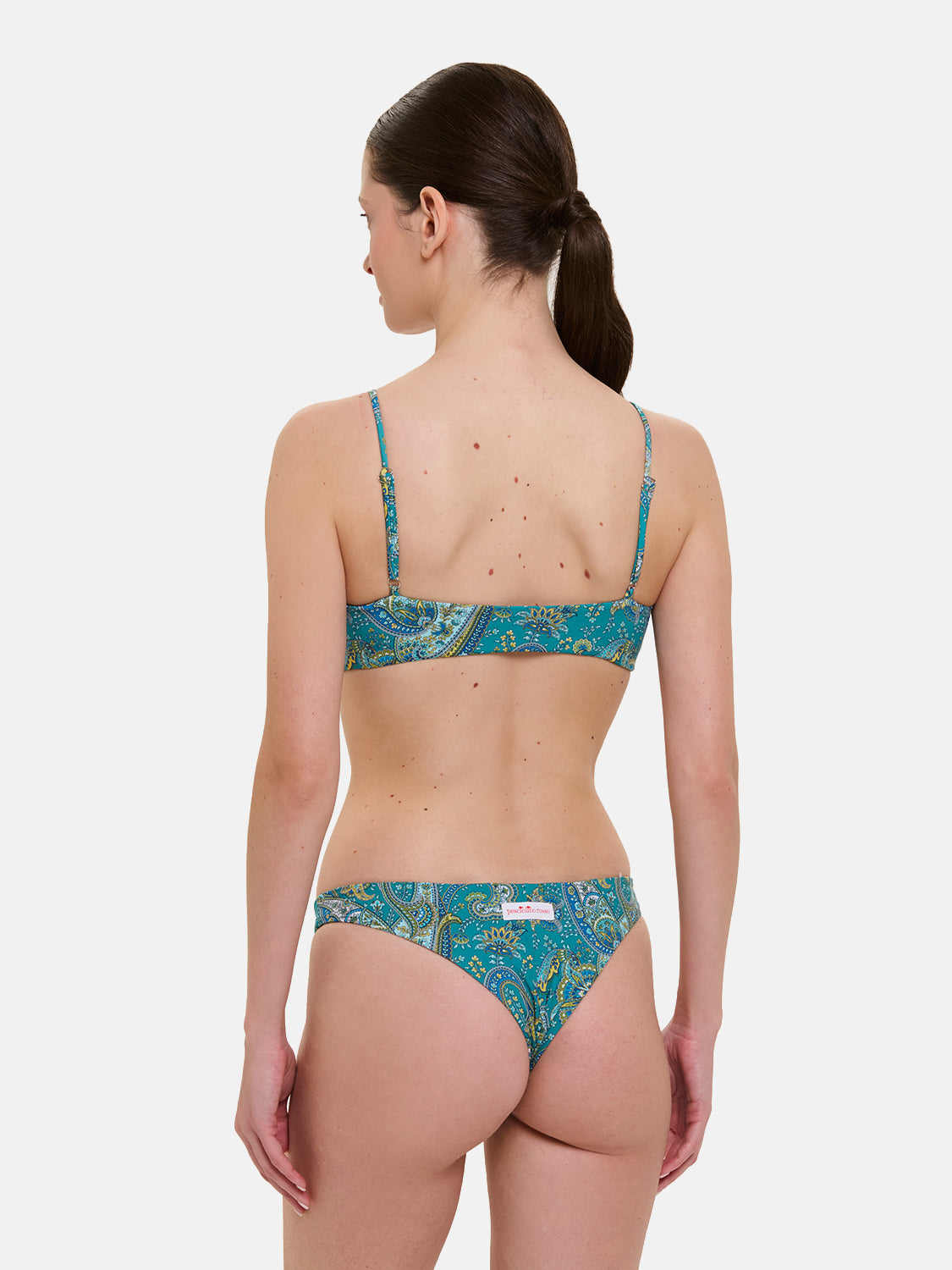 Bikini Donna Slip Brasiliana Fascia  Lycra Liberty Cashmere Verde