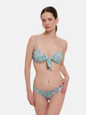 Bikini Nodo Donna Slip Classico Lycra Liberty Betsy Verde Rosa