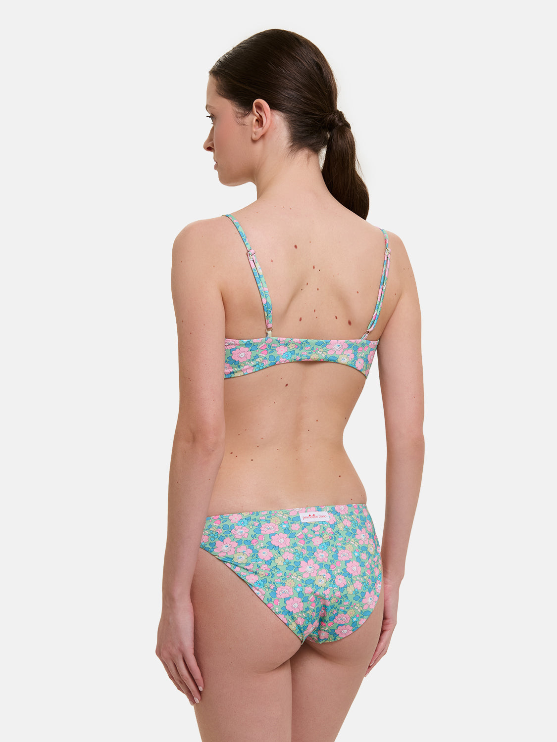 Bikini Nodo Donna Slip Classico Lycra Liberty Betsy Verde Rosa