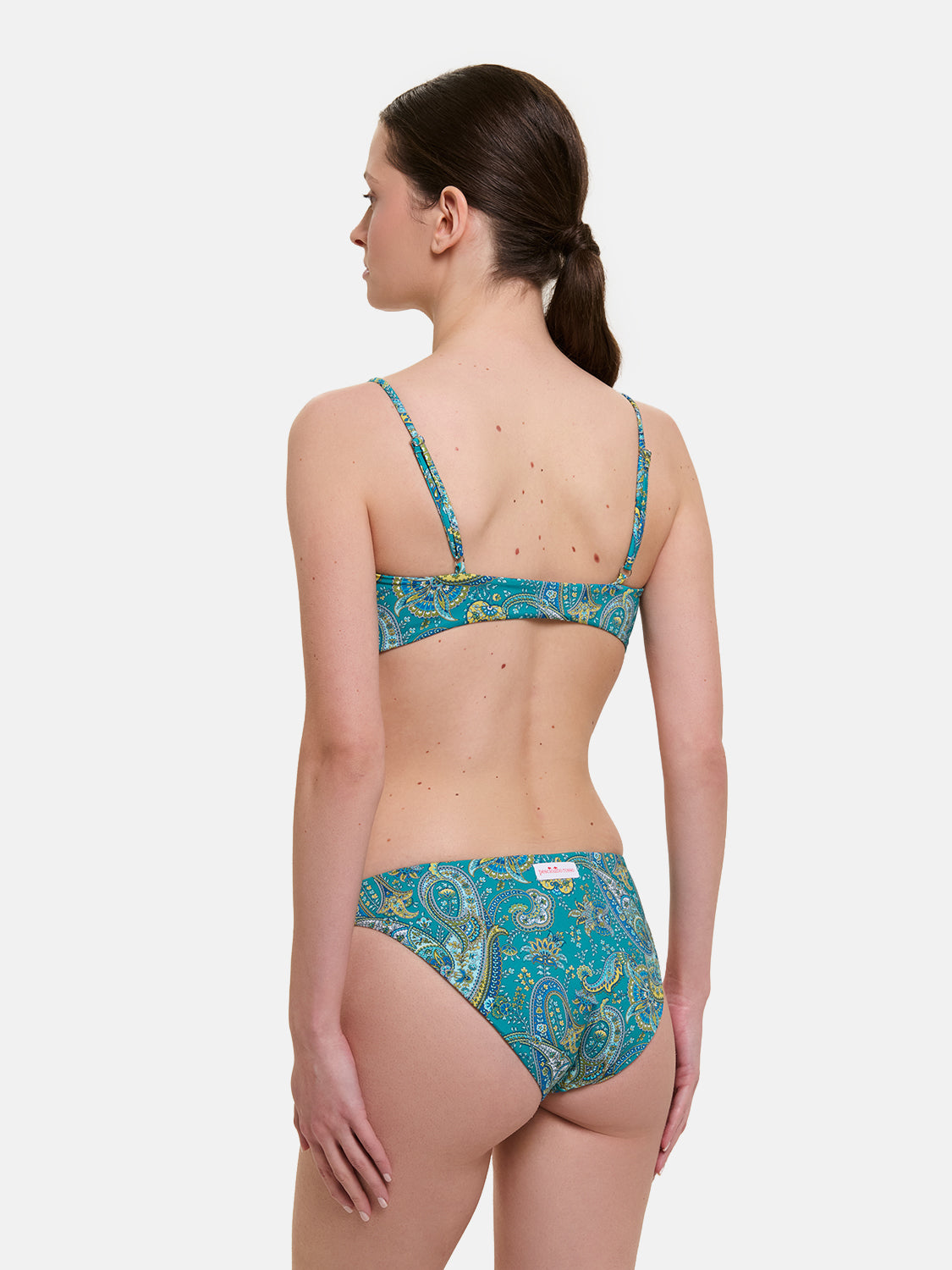 Bikini Nodo Donna Slip Classico Lycra Liberty Cashmere Verde