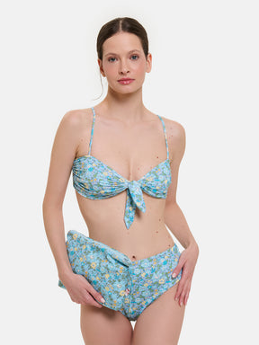 Bikini Nodo Donna Slip V.Alta Lycra Liberty Betsy Azzurro