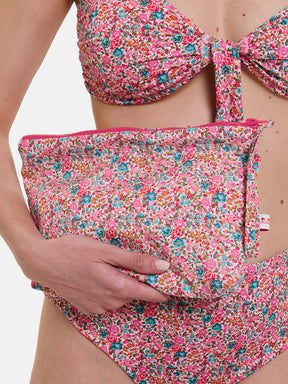 Bikini Nodo Donna Slip V.Alta Lycra Liberty Emma Fuxia Petrolio