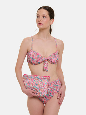 Bikini Nodo Donna Slip V.Alta Lycra Liberty Emma Fuxia Petrolio