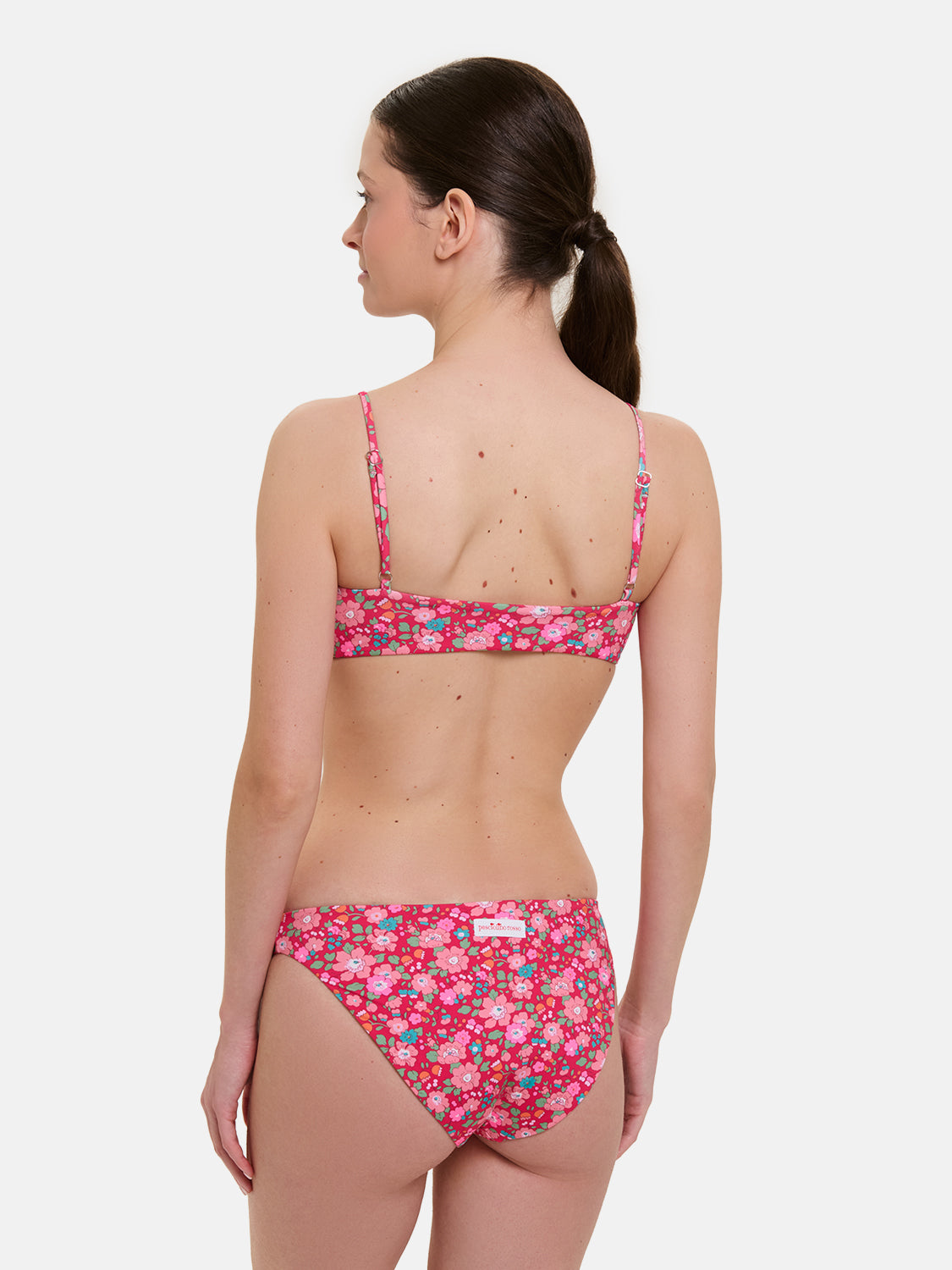 Bikini Donna Slip classico Fascia Lycra Liberty Betsy Lampone