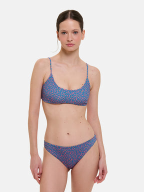 Bikini Donna Slip classico Fascia Lycra Liberty Pesciolini Vino