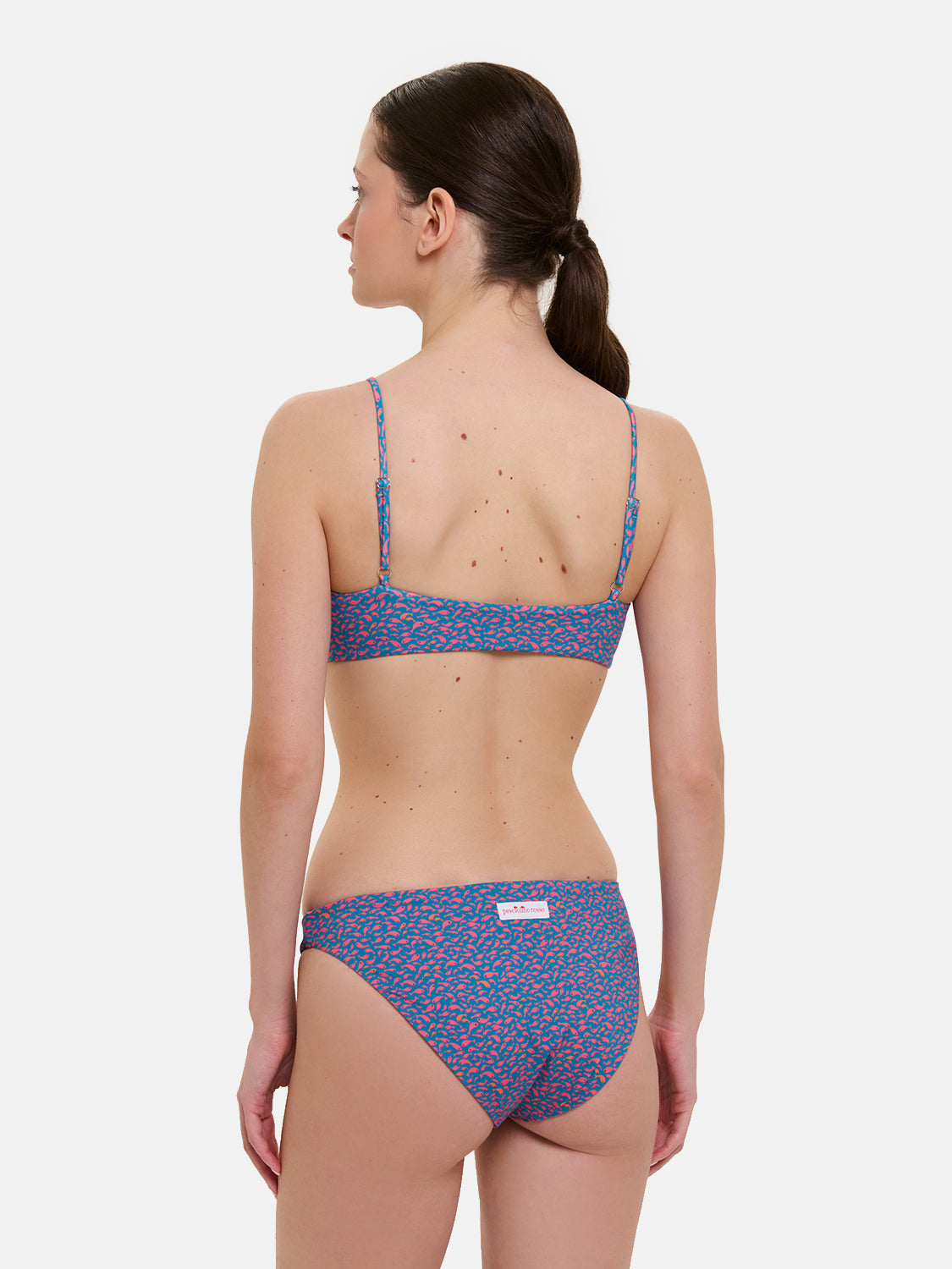 Bikini Donna Slip classico Fascia Lycra Liberty Pesciolini Vino