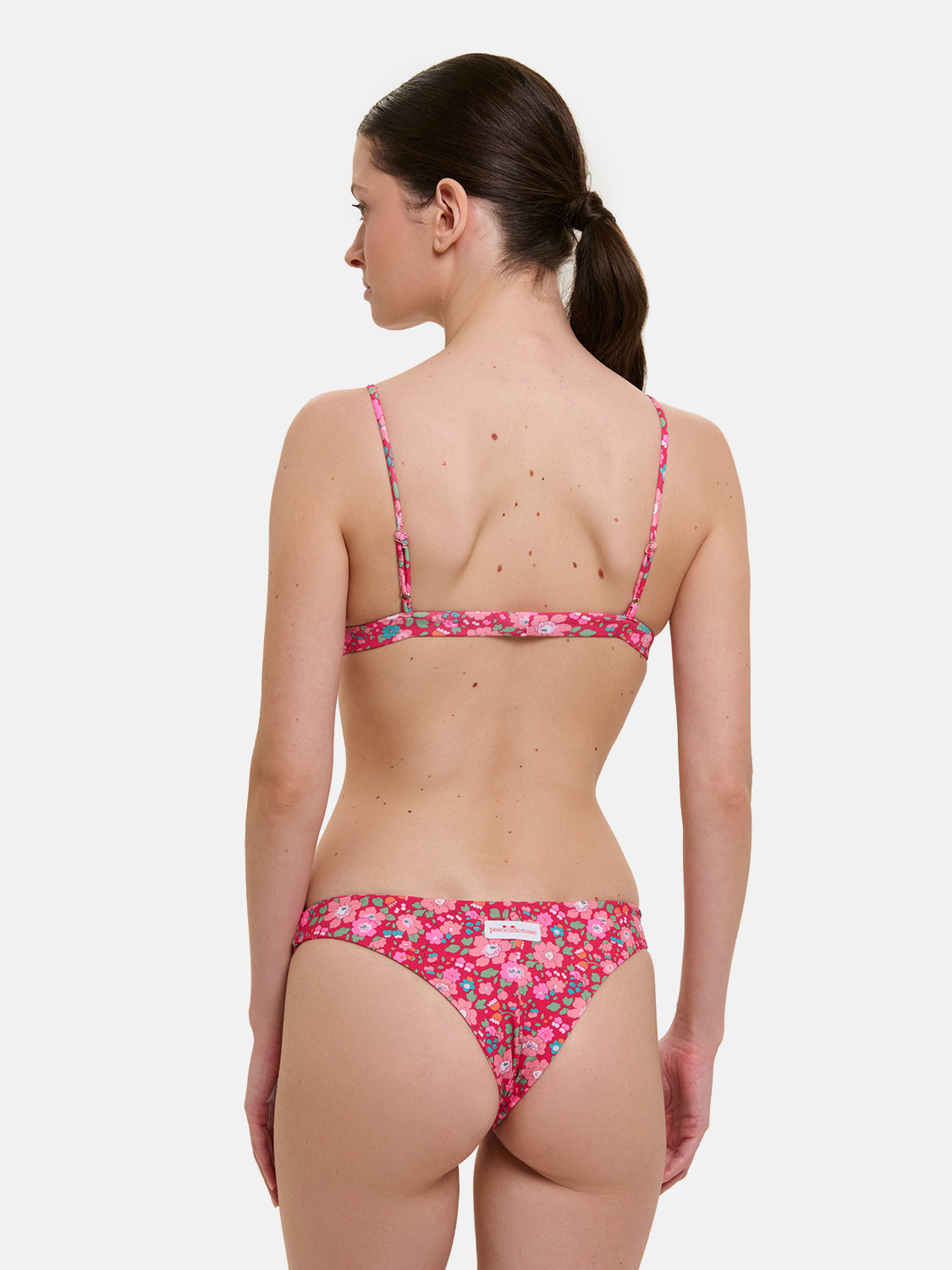 Bikini Donna Triangolo Fisso Slip Brasiliana Lycra Liberty Betsy Lampone