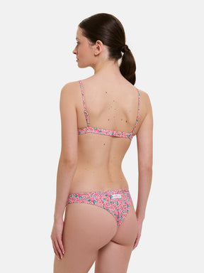 Bikini Donna Triangolo Fisso Slip Brasiliana Lycra Liberty Emma Fuxia Petrolio