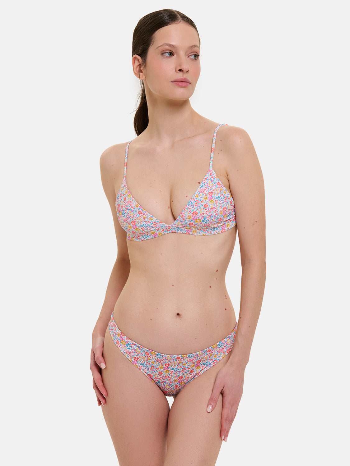 Bikini Donna Triangolo Fisso Slip Brasiliana Lycra Liberty Emma Giallo