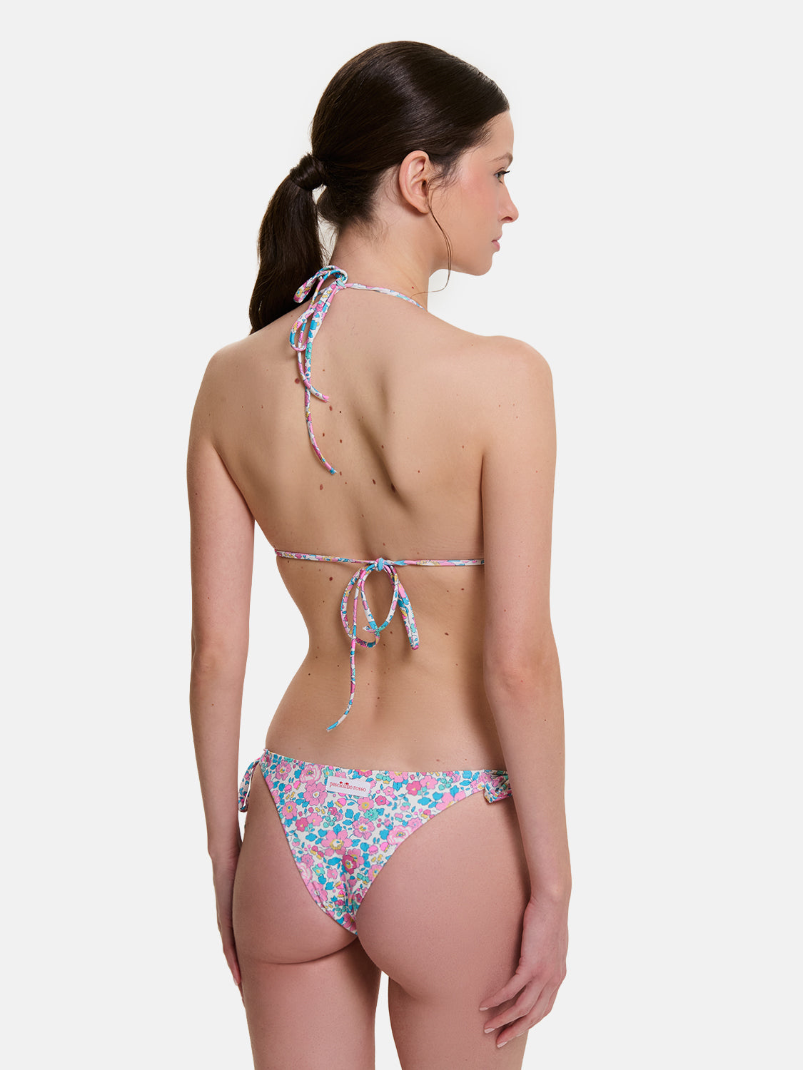 Bikini Donna Triangolo Lacci Brasiliana Lycra Liberty Liberty Betsy Fluo Rosa Azzurro