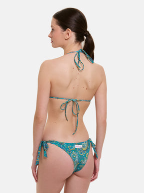Bikini Donna Triangolo Lacci Brasiliana Lycra Liberty Liberty Cashmere Verde