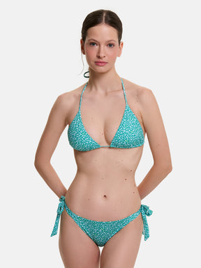 Bikini Donna Triangolo Lacci Brasiliana Lycra Liberty Liberty Pesciolini Menta