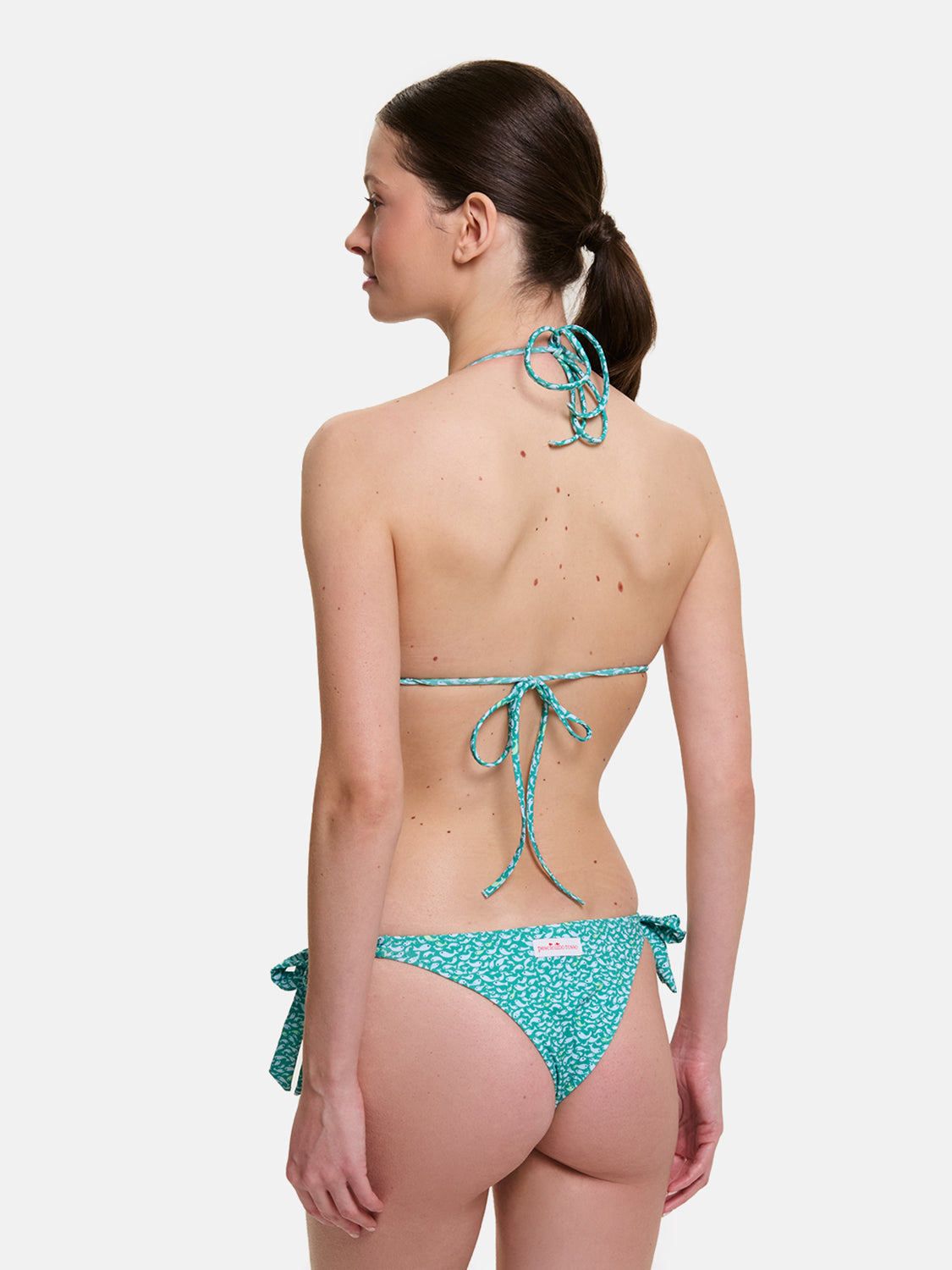 Bikini Donna Triangolo Lacci Brasiliana Lycra Liberty Liberty Pesciolini Menta