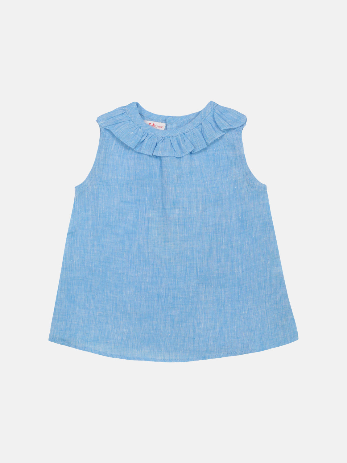 Blusa Smanicata Lino Turchese
