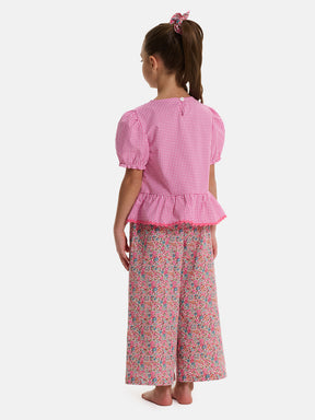 Blusa fiocchetti mezza macchina Patchwork Liberty Emma Fuxia Petrolio