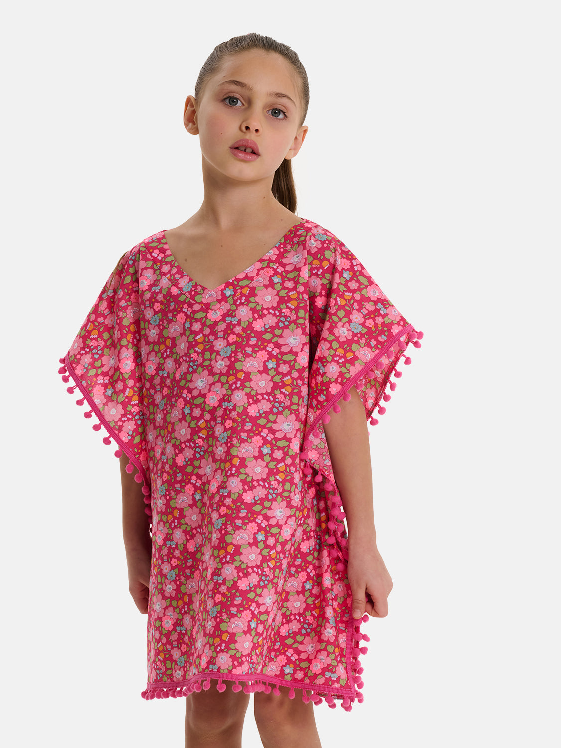 Caftano Poncho PonPon Liberty Betsy Lampone