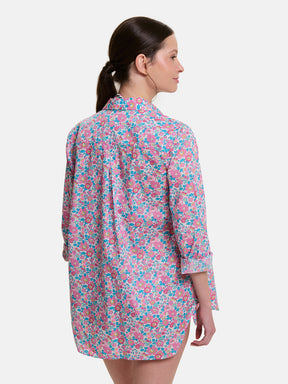 Camicione Lungo Liberty Betsy Fluo Rosa Azzurro