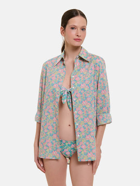 Camicione Lungo Liberty Betsy Verde Rosa