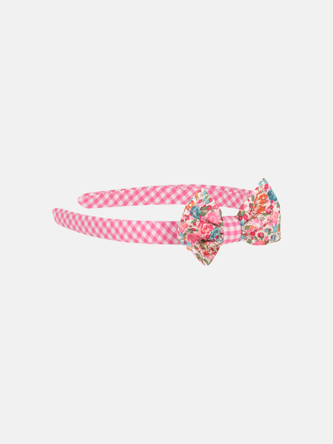 Cerchietto Patchwork Liberty Emma Fuxia Petrolio
