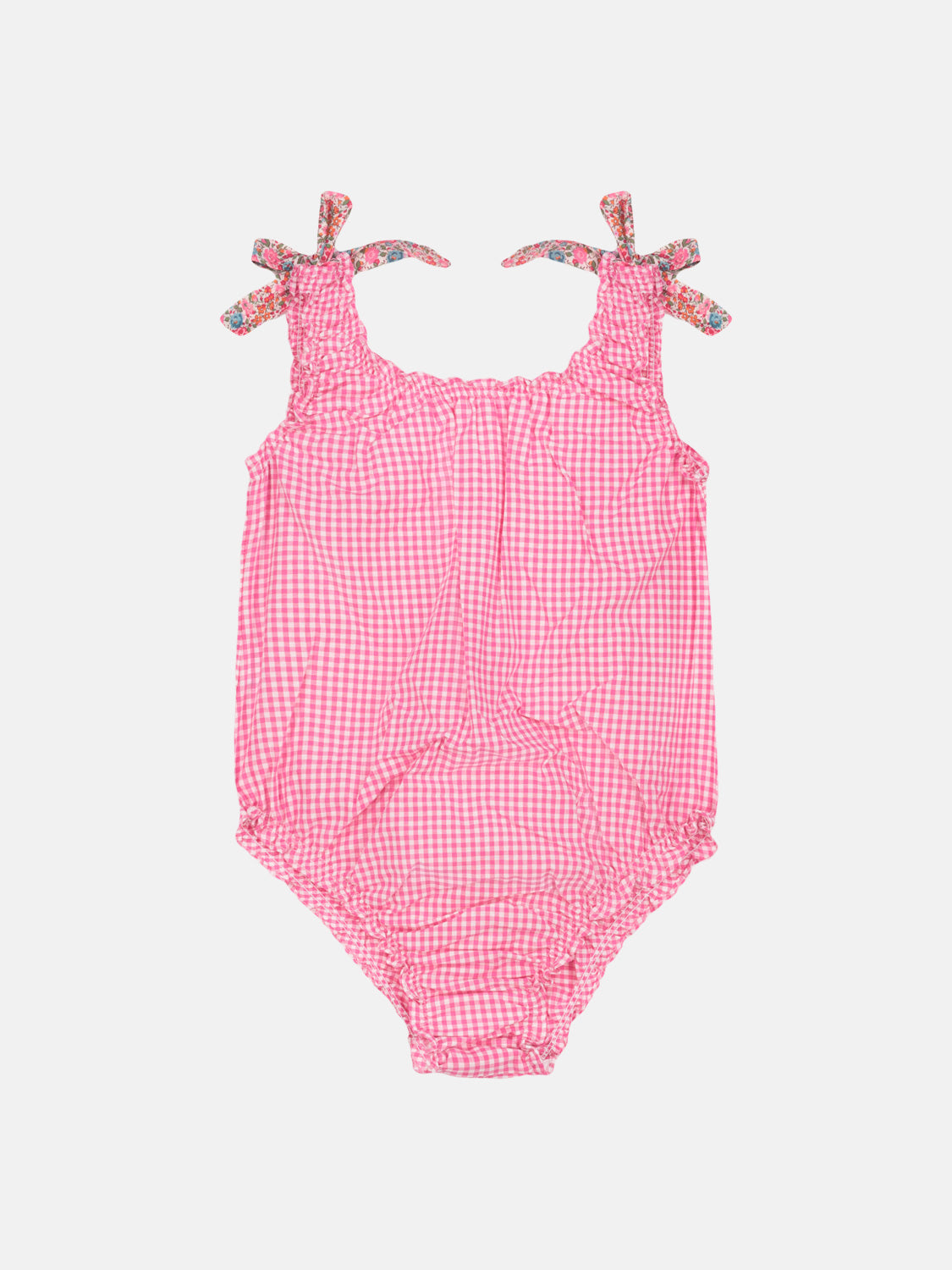 Costume Intero Cotone Patchwork Liberty Emma Fuxia Petrolio