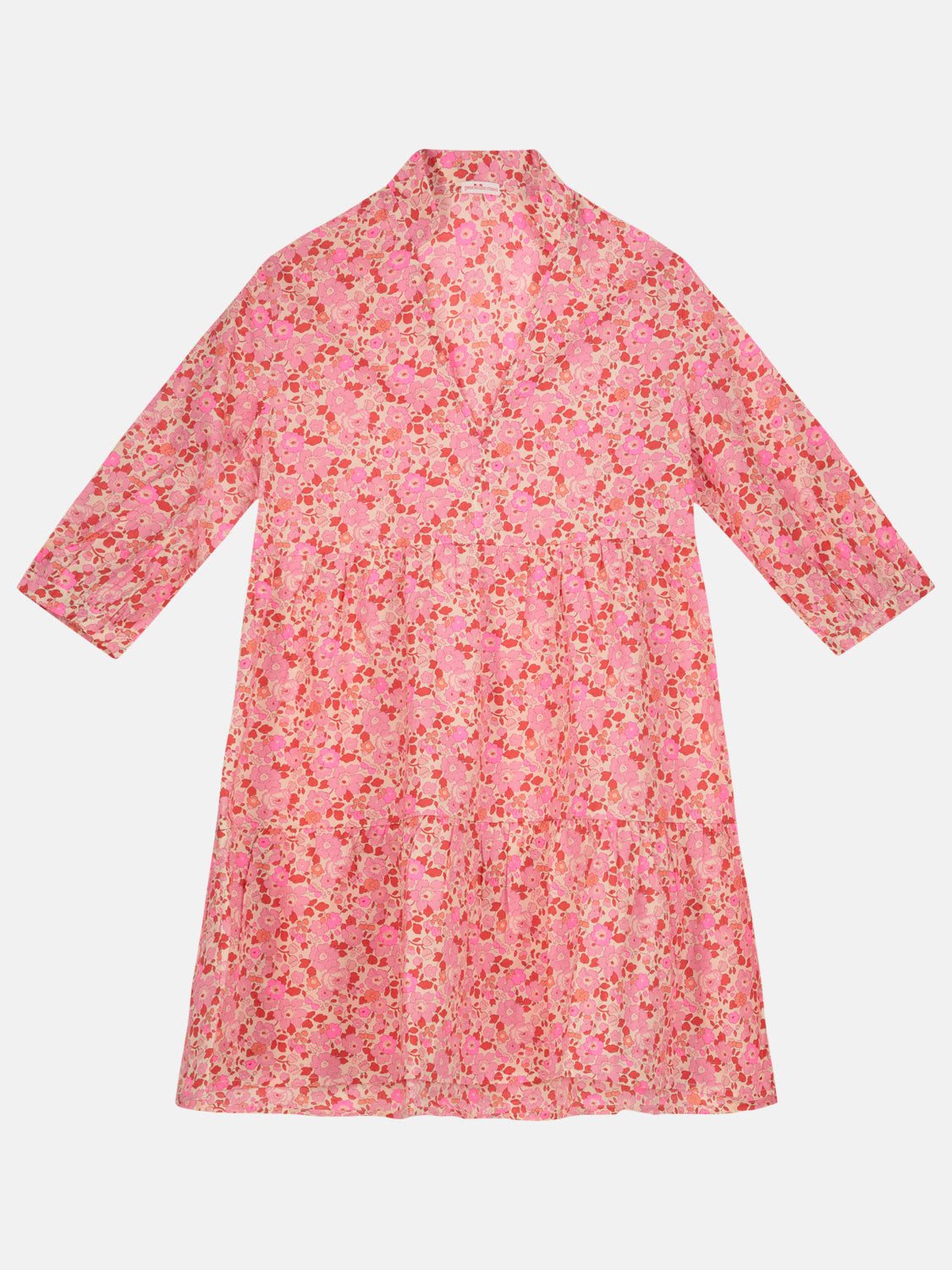 Abito Donna collo V Liberty Betsy Fluo Fuxia