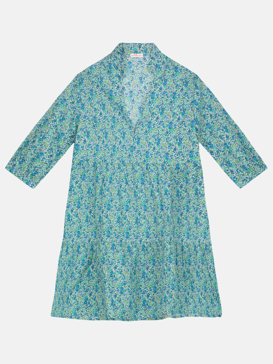 Abito Donna collo V Liberty Emma Verde Acqua