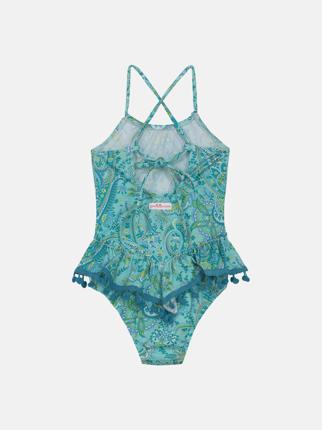 Intero Bambina Balza PonPon Liberty Cashmere Verde Acqua