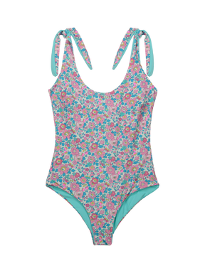 Intero Bambina Double Fiocchi Liberty Betsy Fluo Rosa Azzurro