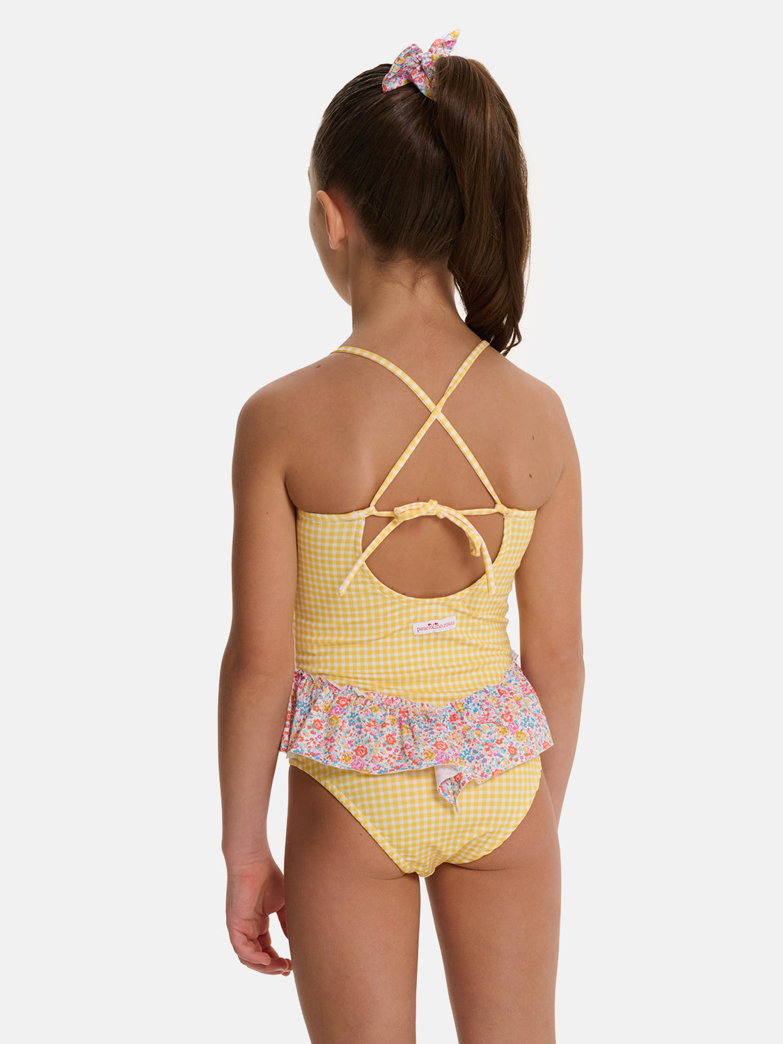 Intero Bambina Balza Lycra Patchwork Liberty Emma Giallo