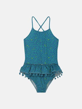Intero Bambina Balza PonPon Liberty Pesciolini Fluo