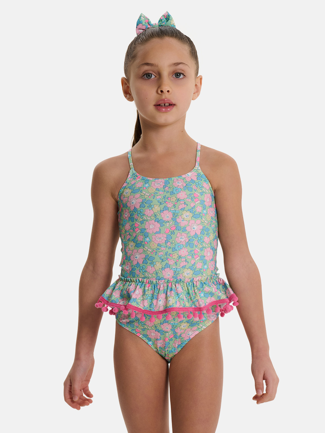 Intero Bambina Balza PonPon Liberty Betsy Verde Rosa
