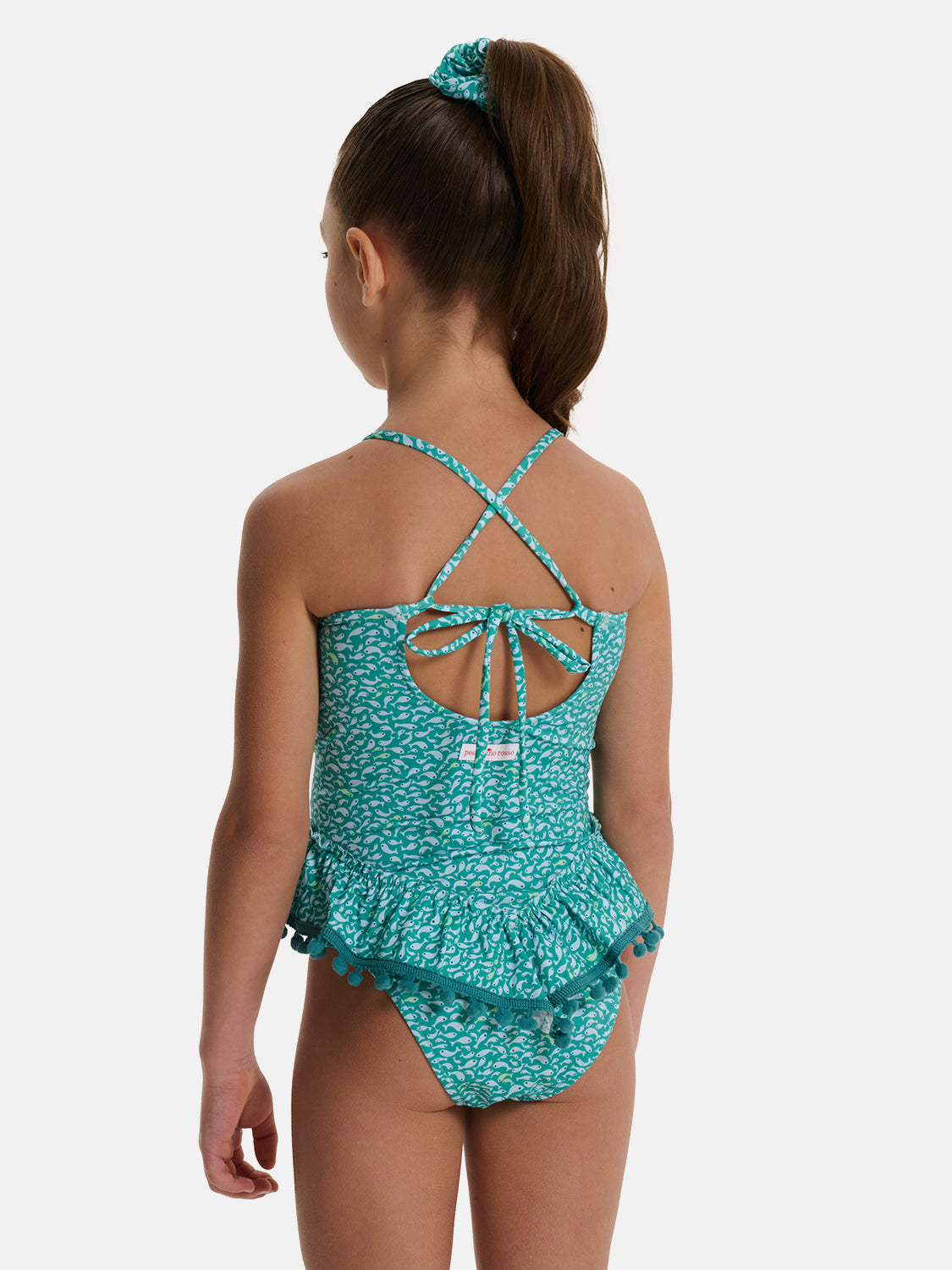 Intero Bambina Balza PonPon Liberty Pesciolini Menta
